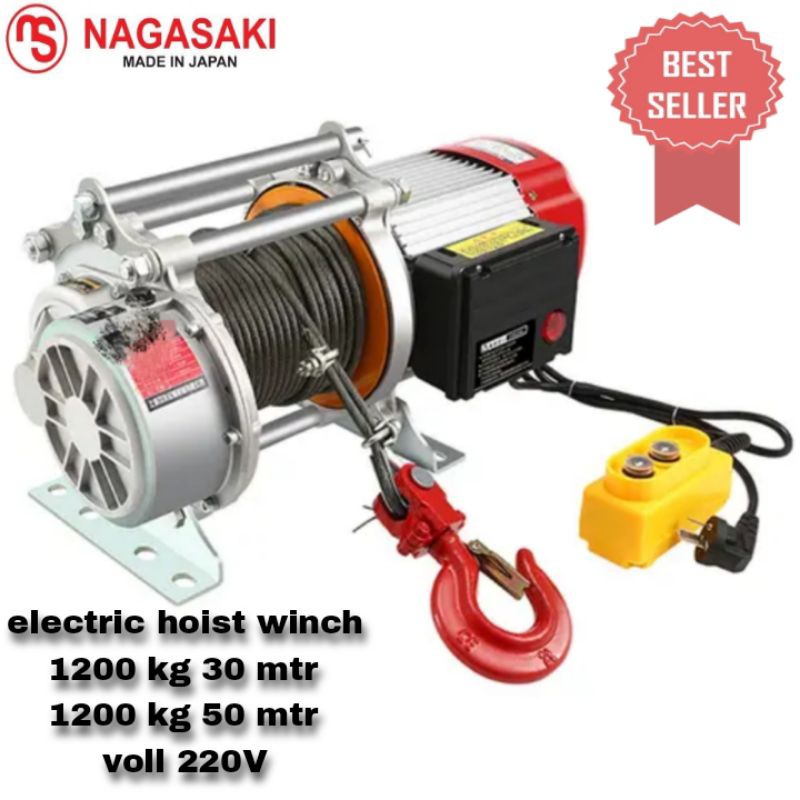 Jual ELECTRIC HOIST WINCH 1200KG 30 MTR 220V NAGASAKI JAPAN Shopee