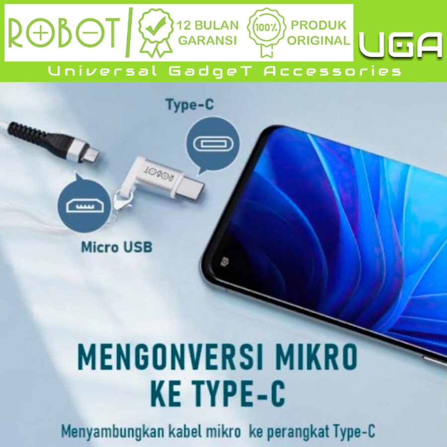 Jual Converter ROBOT Adapter Micro to Type C Converter Aluminium Case ...
