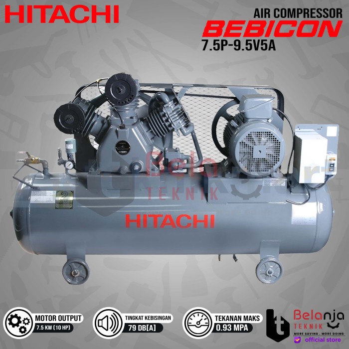 Jual HITACHI Air Compressor Bebicon 7.5P-9.5V5A 10 HP Kompresor Angin ...