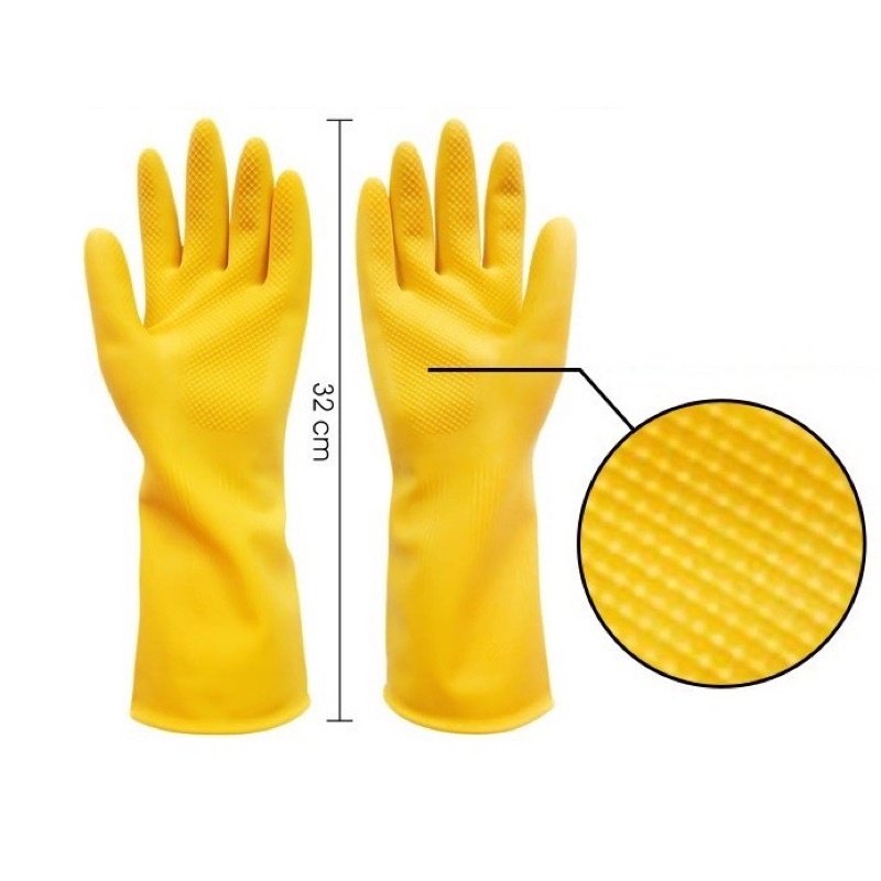 Jual Ansa88 Sarung Tangan Karet Latex Kuning Xl Isi 2pcs Sarung Tangan Karet Panjang Sarung