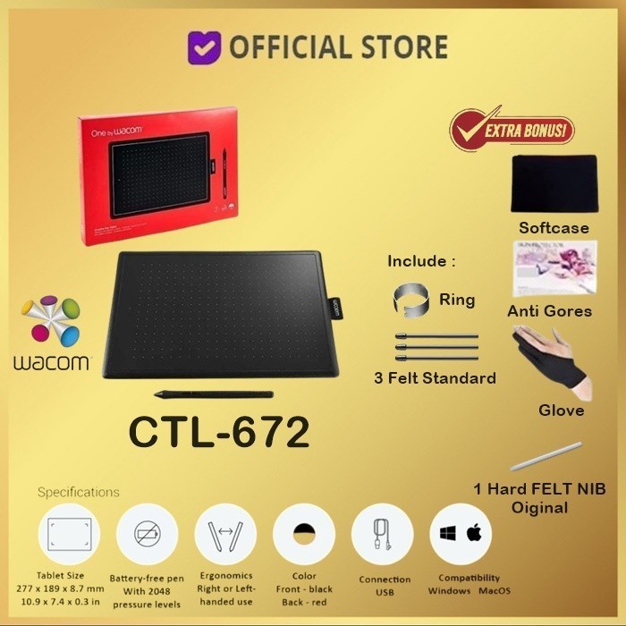 Ctl 672 Harga Wacom One Wacom One By CTL-672/K0-C Medium Creative