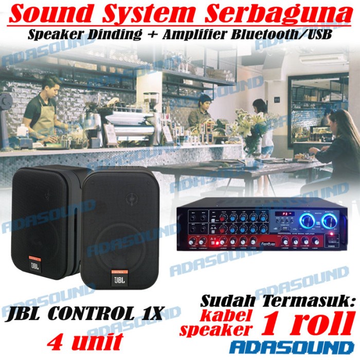 Jual spesial promo PAKET SOUND SYSTEM CAFE RESTORAN HOTEL 4 SPEAKER JBL ...