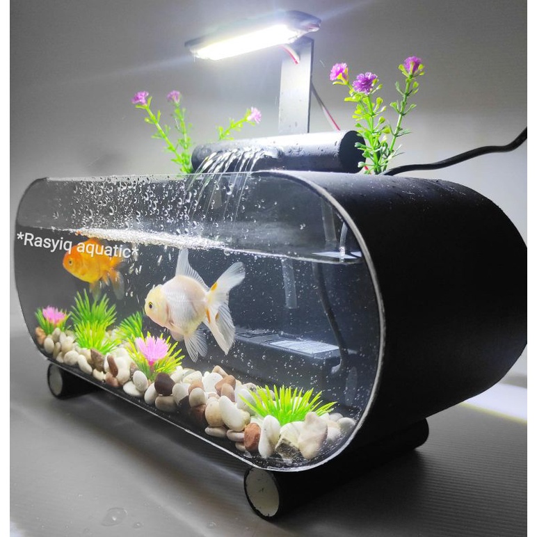 Jual Ko Uh Aquarium Akrilik Pvc Minimalis Air Mancur Fullset Ikan Hias Cupang Shopee Indonesia