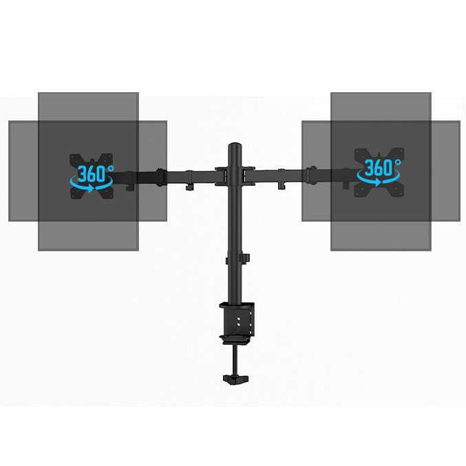 Jual Mars Gaming MARM2 braket Monitor lengan ganda Table Mount Dual Arm ...