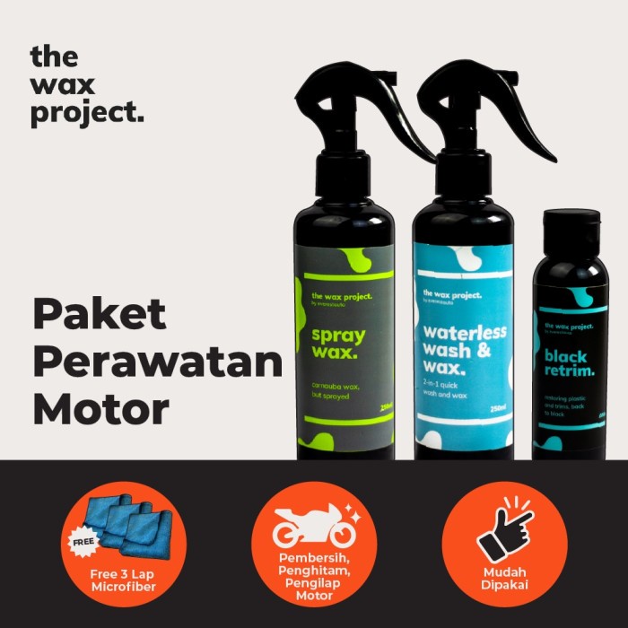 Jual Paket Perawatan Motor Penghitam Dashboard Pengkilap Pengkilat