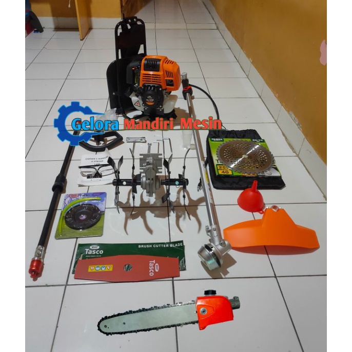 Jual Mesin Potong Rumput Tasco Tak Penggembur Tanah Dan Chainsaw Potong Kayu Multifungsi