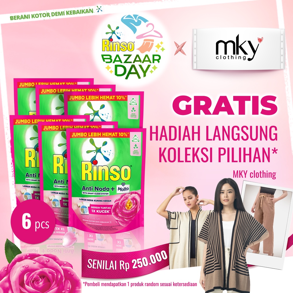 Jual Beli 6 Rinso Liq Rose Fresh 1.65L DAPATKAN Hadiah Langsung Koleksi ...