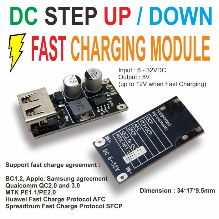 Jual (OML) DC Auto Step Up Step Down Module Fast Charging | Shopee ...