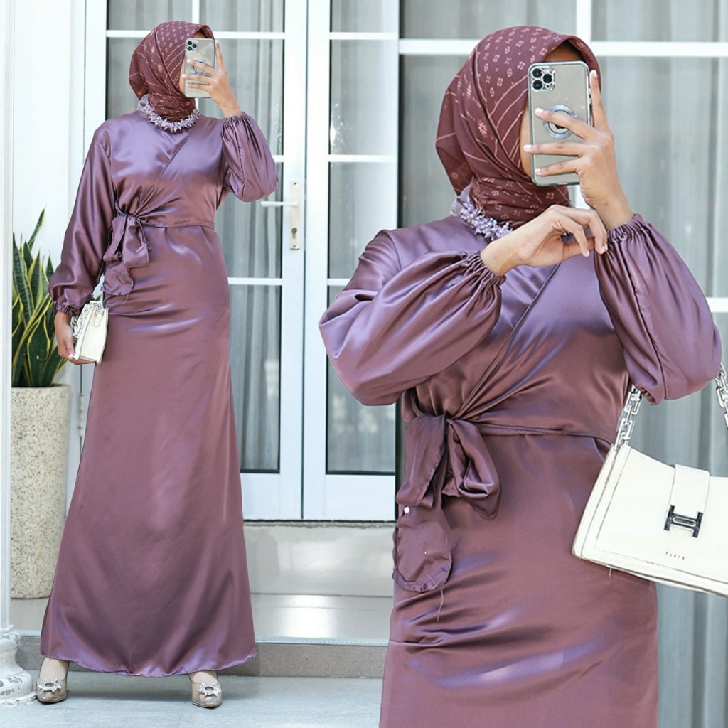 dress bahan satin Temukan 28 ide satin dress dan model gamis satin