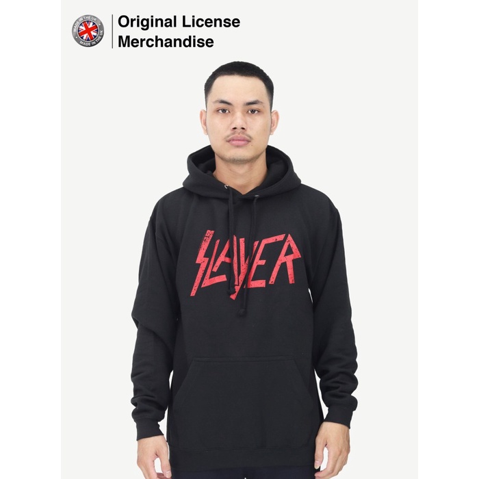 Slayer T Shirt Distressed Classic Rosso Band Logo Ufficiale Uomo nuovo Charcoal