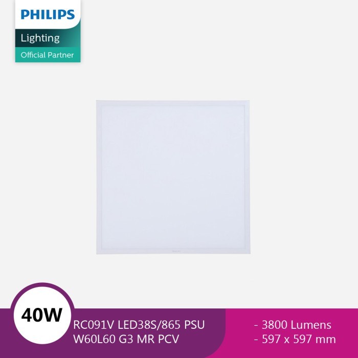 Jual Philips Lampu Panel RC091V LED38S/865 PSU W60L60 G3 MR PCV ...
