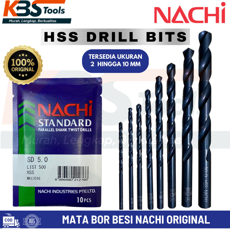 Jual Mata Bor Besi NACHI Original Metal HSS Drill Bits 2 3 4 5 6 8 10 ...