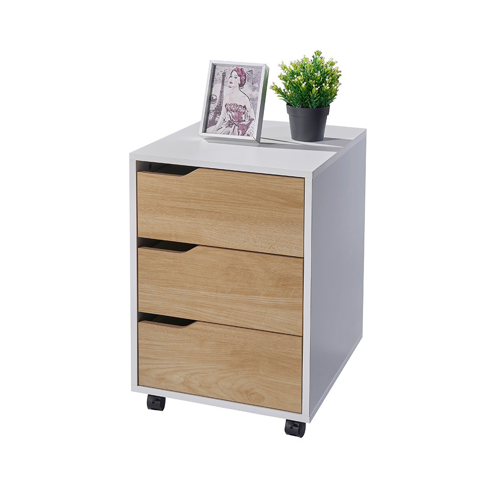 Jual Informa Lennon Laci Kantor 3 Tingkat - Putih / Cokelat Oak Laci ...