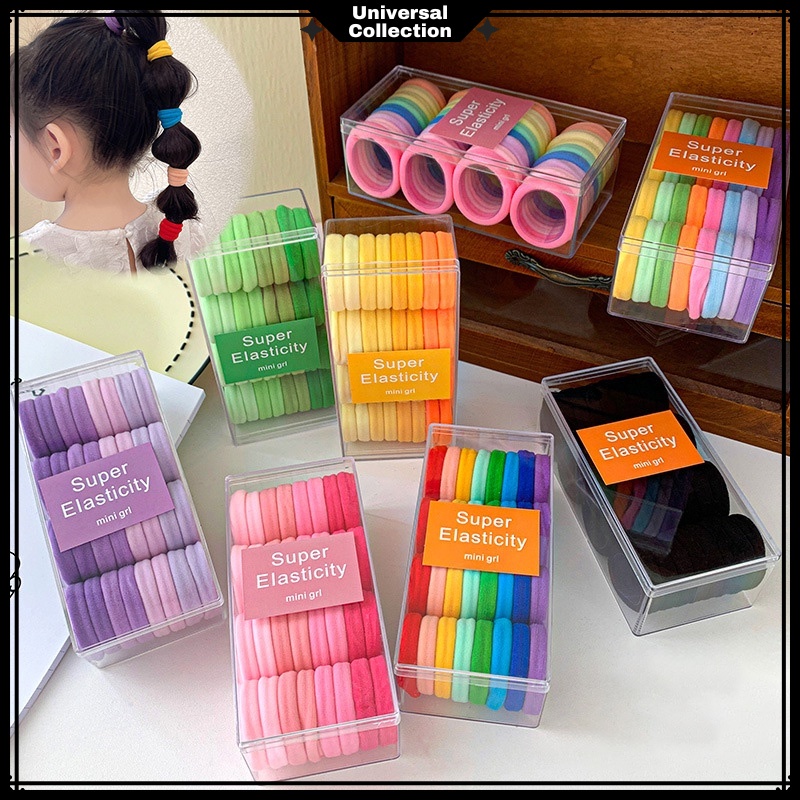 Jual FREE BOX - 32PCS IKATAN RAMBUT DONAT WARNA WARNI / IKAT RAMBUT ...
