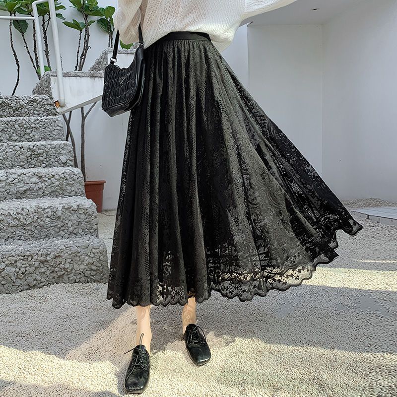 Jual Aroana Sheing Rok Renda Plus Beludru Rok A-line Panjang Menengah ...