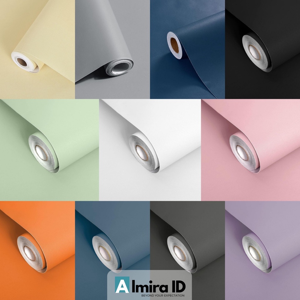 Jual Wallpaper Stiker Polos Matte Sticker DInding Meja Lemari Pintu ...