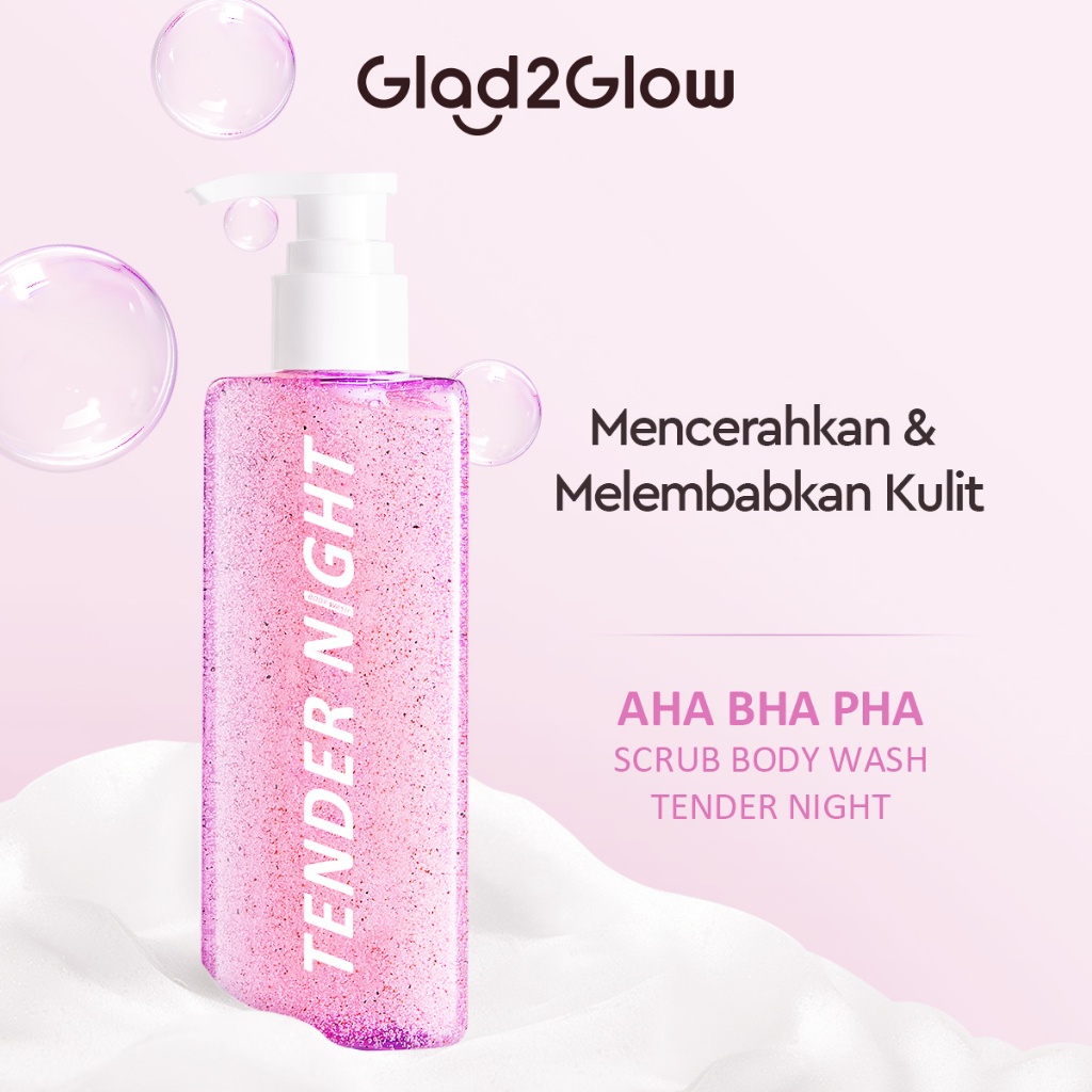 Jual Glad2Glow AHA BHA PHA Scrub Body Wash 180ml | Sabun Mandi Shower ...