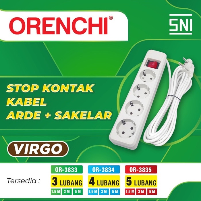 Jual Stop Kontak Arde Polos ORENCHI VIRGO Dengan Switch ON/OFF Plus ...
