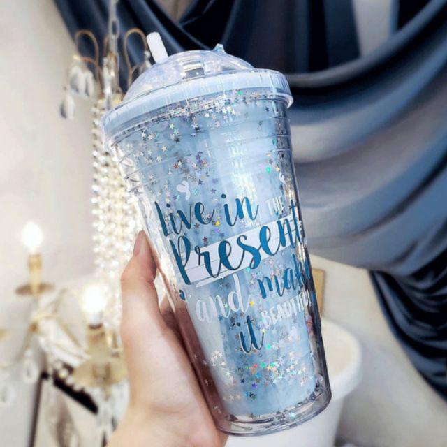 Jual Glitter Tumbler Cups Blink Gelas Botol Minum Air Sedotan 450ml Shopee Indonesia 7461