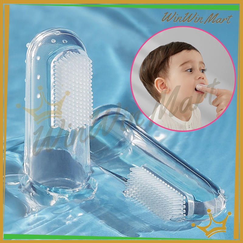 Jual Dengan Kotak Sikat Gigi Bayi Silikon Finger /sikat gigi jari bayi