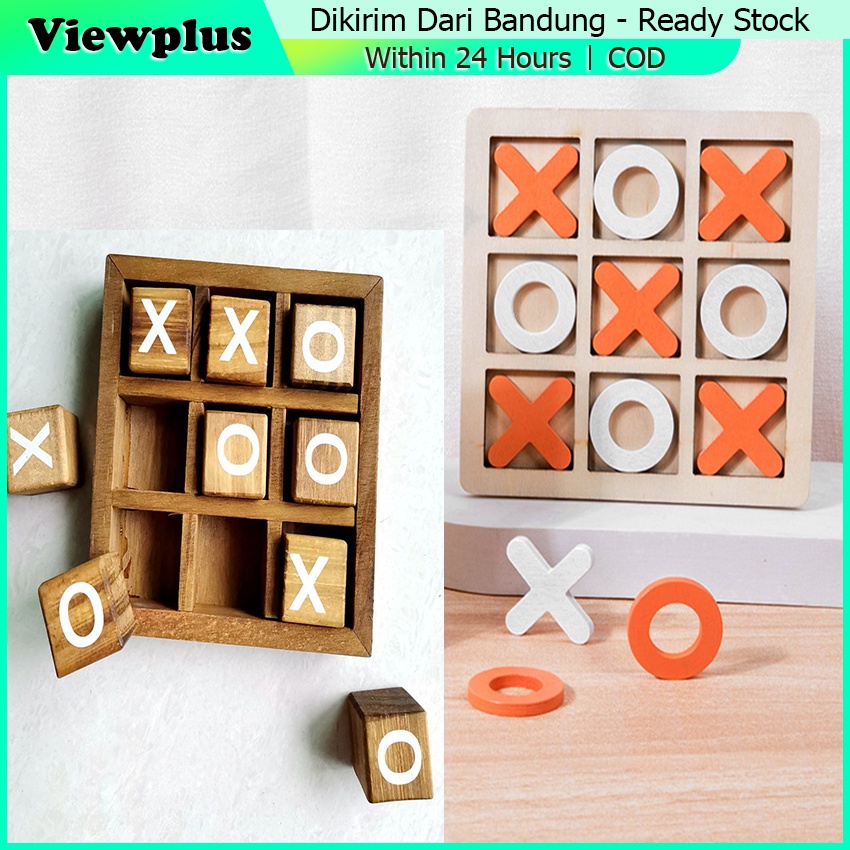 Jual Tic Tac Toe Kayu Board Game Wooden Puzzle Catur Chess XO Mainan ...