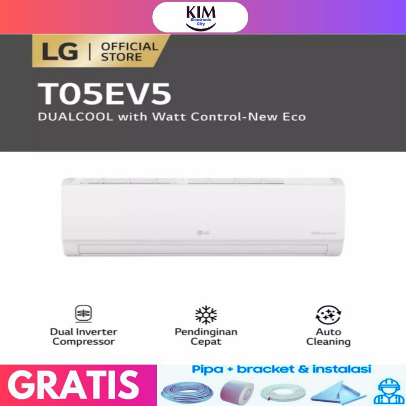 Jual Ac Lg 12 Pk T05ev5 12 Pk Dual Inverter R32 Free Instalasimaterial Garansi Resmi 7314