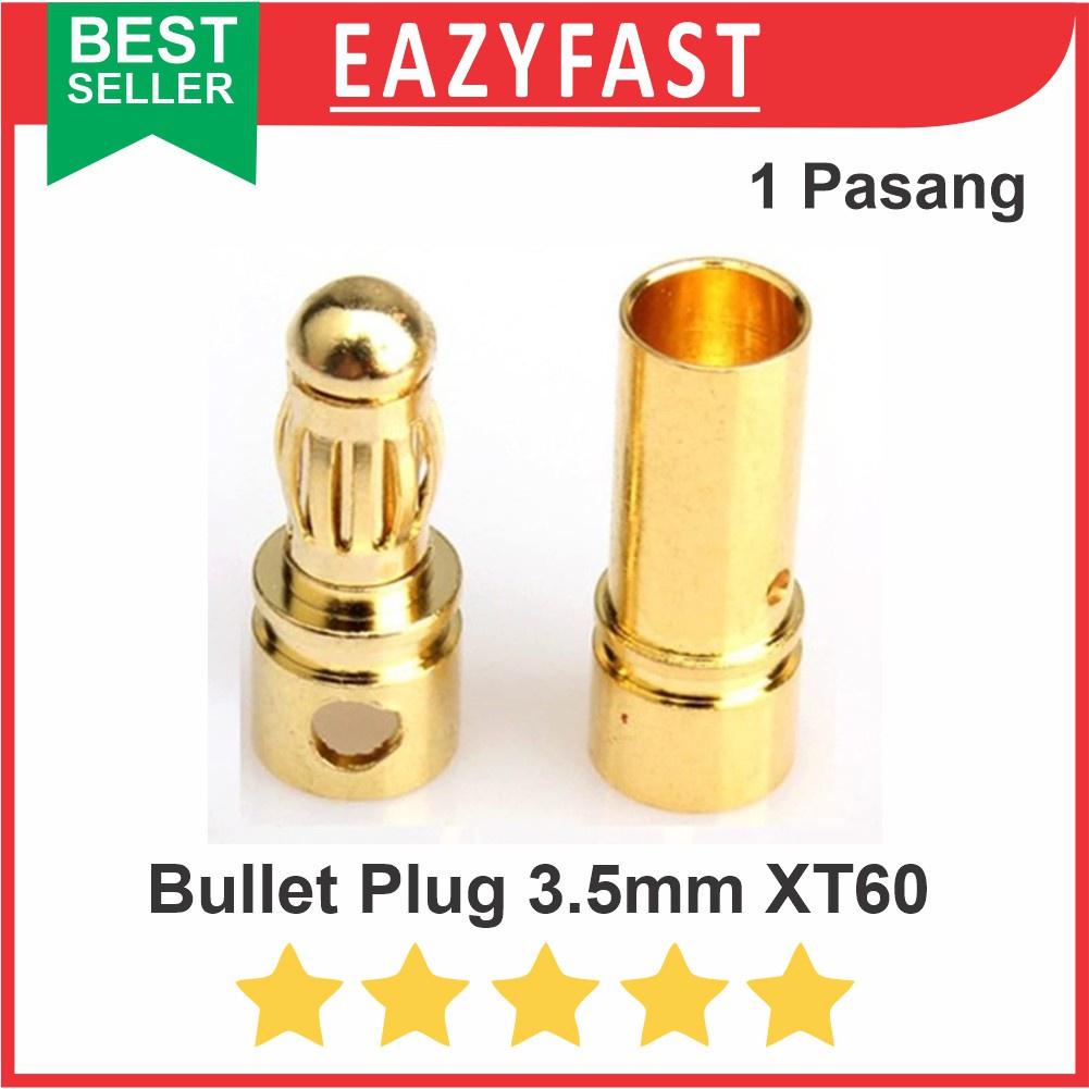 Jual Bullet Plug Pin Banana Gold Male Female Konektor BLDC LiPo ESC ...
