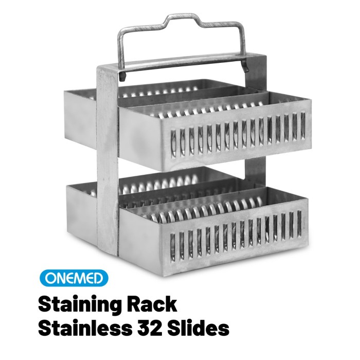 Jual Staining Rack Stainless Steel 32 Slide Onemed OJ | Shopee Indonesia