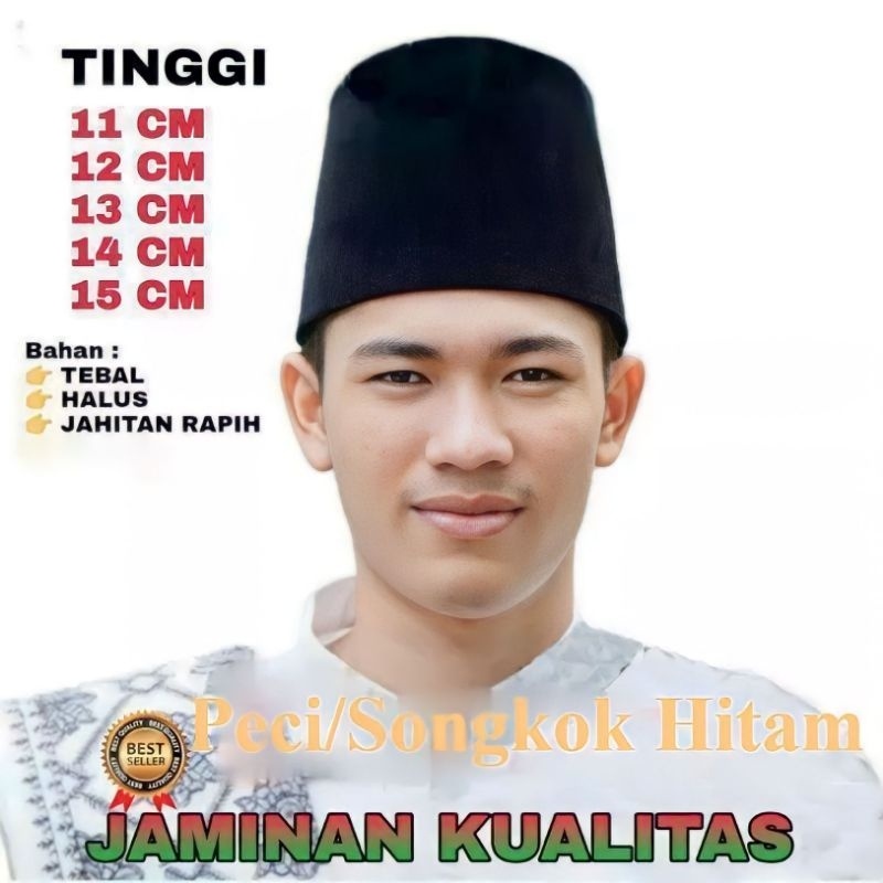 Jual Songkok hitam AC harga grosir peci hitam Peci Songkok hitam Kopyah ...