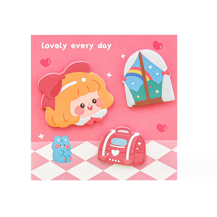 Jual J2 - Sticky notes 3in1 kombinasi high looking note memo cartoon ...