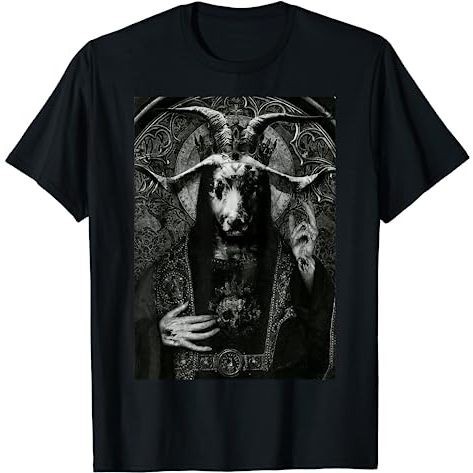 Hail Satan Baphomet In Occult Inverted Pentagram Vintage T-shirt, Hail - Foto 9
