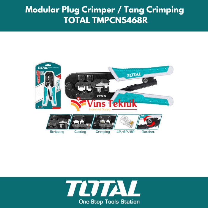 Jual Total Tmpcn R Modular Plug Crimper Tang Kupas Crimping Tmpcn R Shopee Indonesia