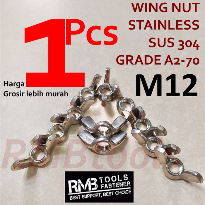 Jual Wing Nut Stainless M12 SS 304 Mur Kupu-Kupu Kuping