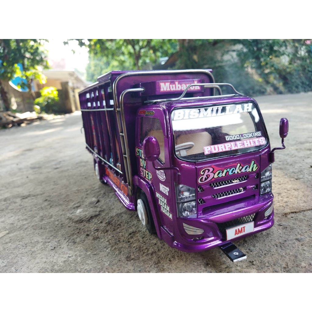 Jual Miniatur Truck Oleng Kayu Asli Jumbo Bonus Terpal Full Lmpu Miniatur Truk Miniatur Trek