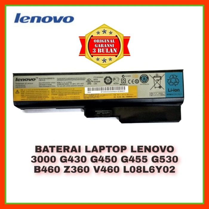 Jual Baterai Laptop Lenovo 3000 G430 G450 G455 G530 B460 Z360 V460 ...