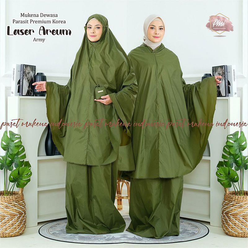 Jual Premium Mukena Dewasa Parasut Korea Set Sajadah Laser Cut Mukena