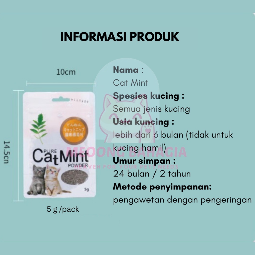 Jual [CATMINT] Catnip | Pure Catmint Powder Bikin Kucing Fly Cemilan ...