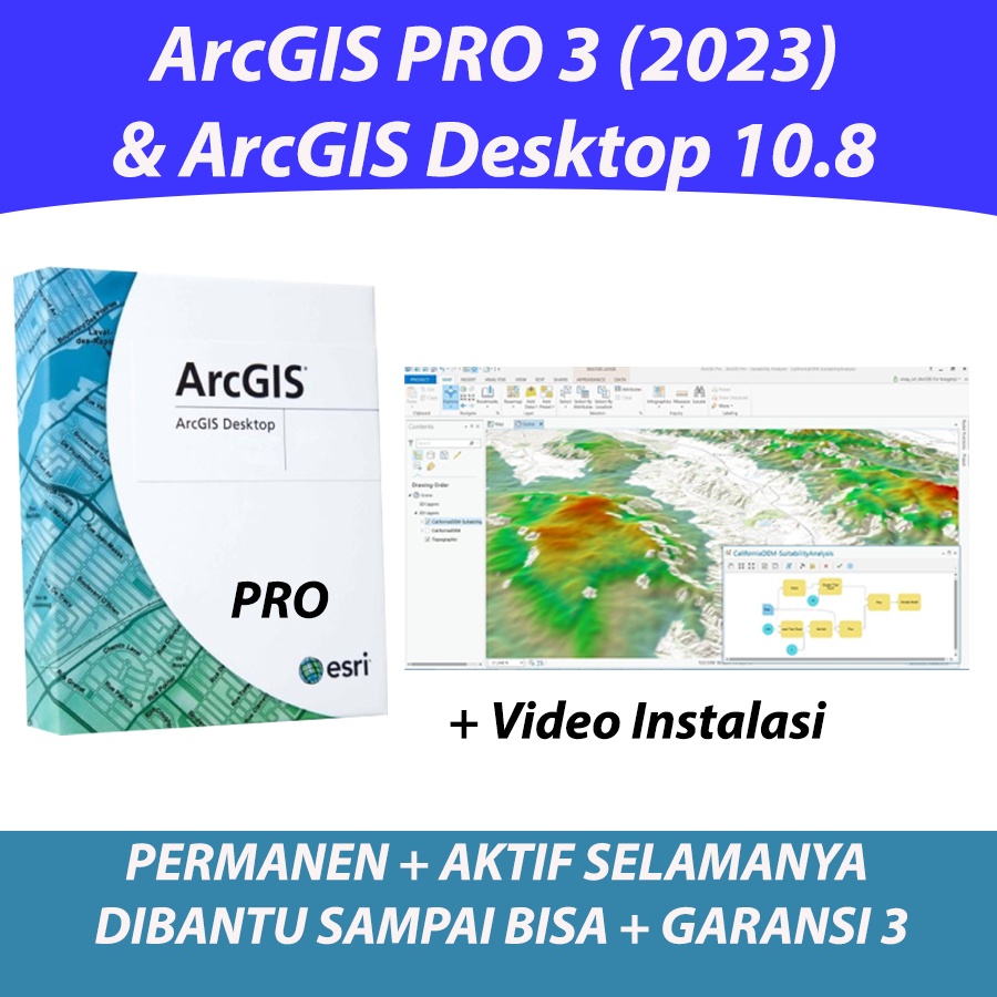 Jual ArcGIS Pro 2023 Dan ArcGIS Desktop 10.8 Aktif Permanen | Shopee ...