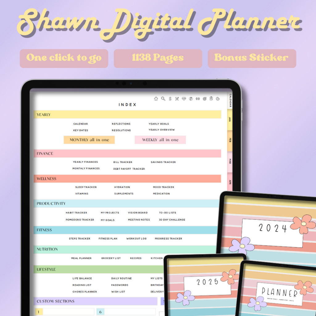 Jual Digital Planner 2025, Undated Ipad Tablet Laptop --- Shawn Digital ...