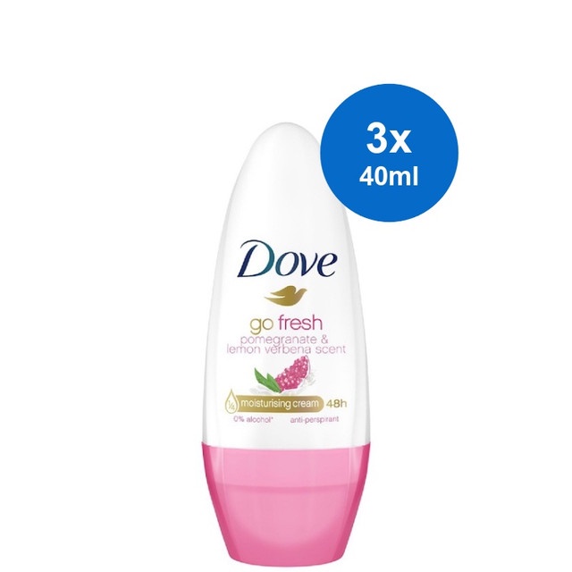 Jual Dove Deodorant Roll On Go Fresh Pomegranate Lemon Verbena Scent 3 X 40 Ml Shopee Indonesia