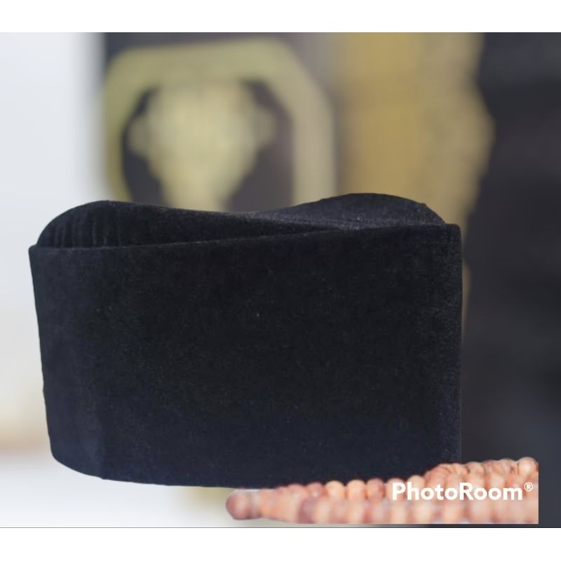 Jual Songkok/Peci Hitam Susun Premium Bahan Royal Berkualitas, Tinggi 6 ...