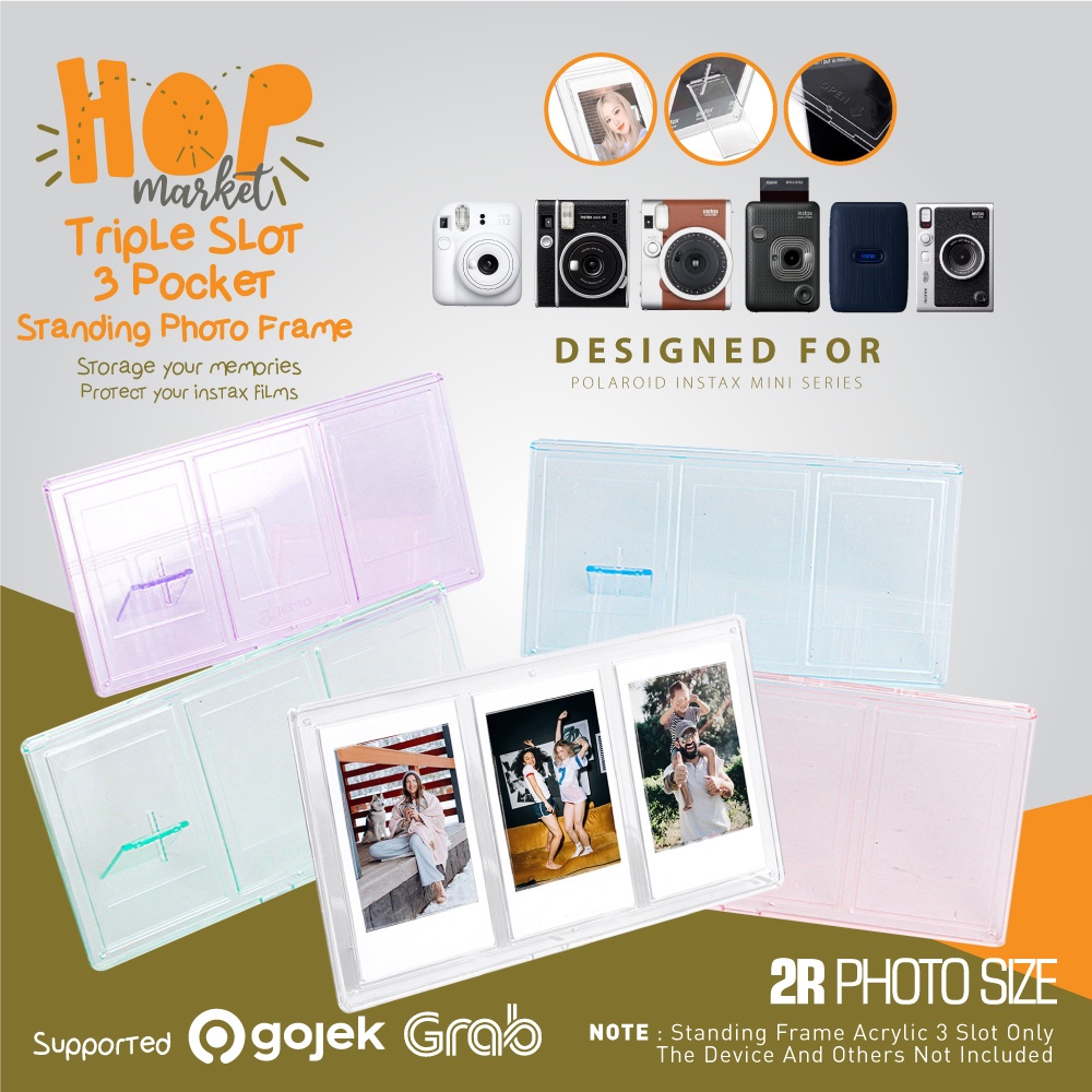 Jual Simple Acrylic Color Frame 3in1 Album Tempat 3 Foto di Meja Size ...