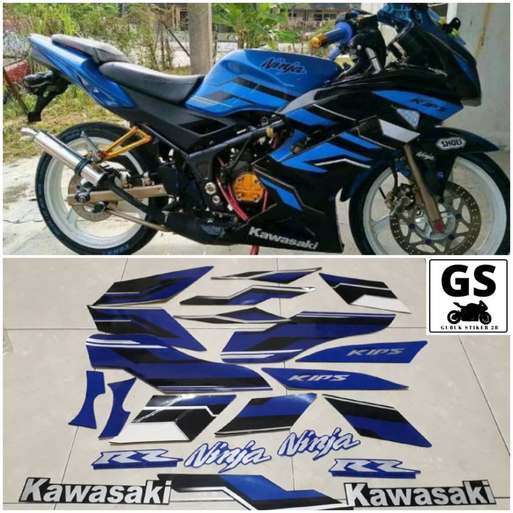 Jual STRIPING STIKER LIS BODY MOTOR KAWASAKI NINJA RR 2015 BIRU SPESIAL ...