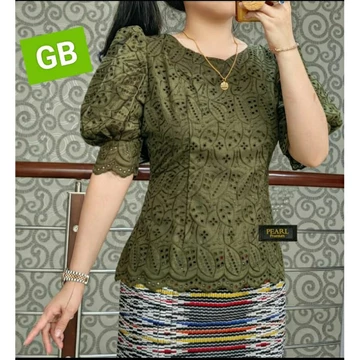 DF Blus Katun Bangkok Premium Pearl Desain Bolong Elegan