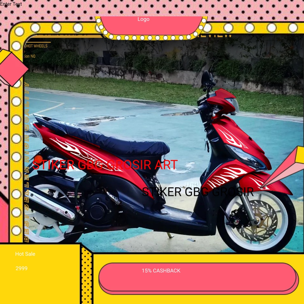 Jual Sticker MIOV3 CUTTING STICKER STRIPING VARIASI MIO J MIO GT API ...