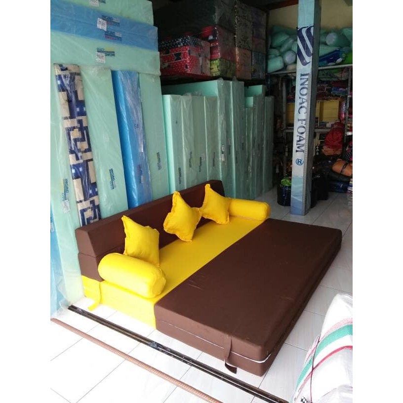 Jual sofabed inoac 200x180x20 kasur lipat nomor 1 eon d23 kursi sofa