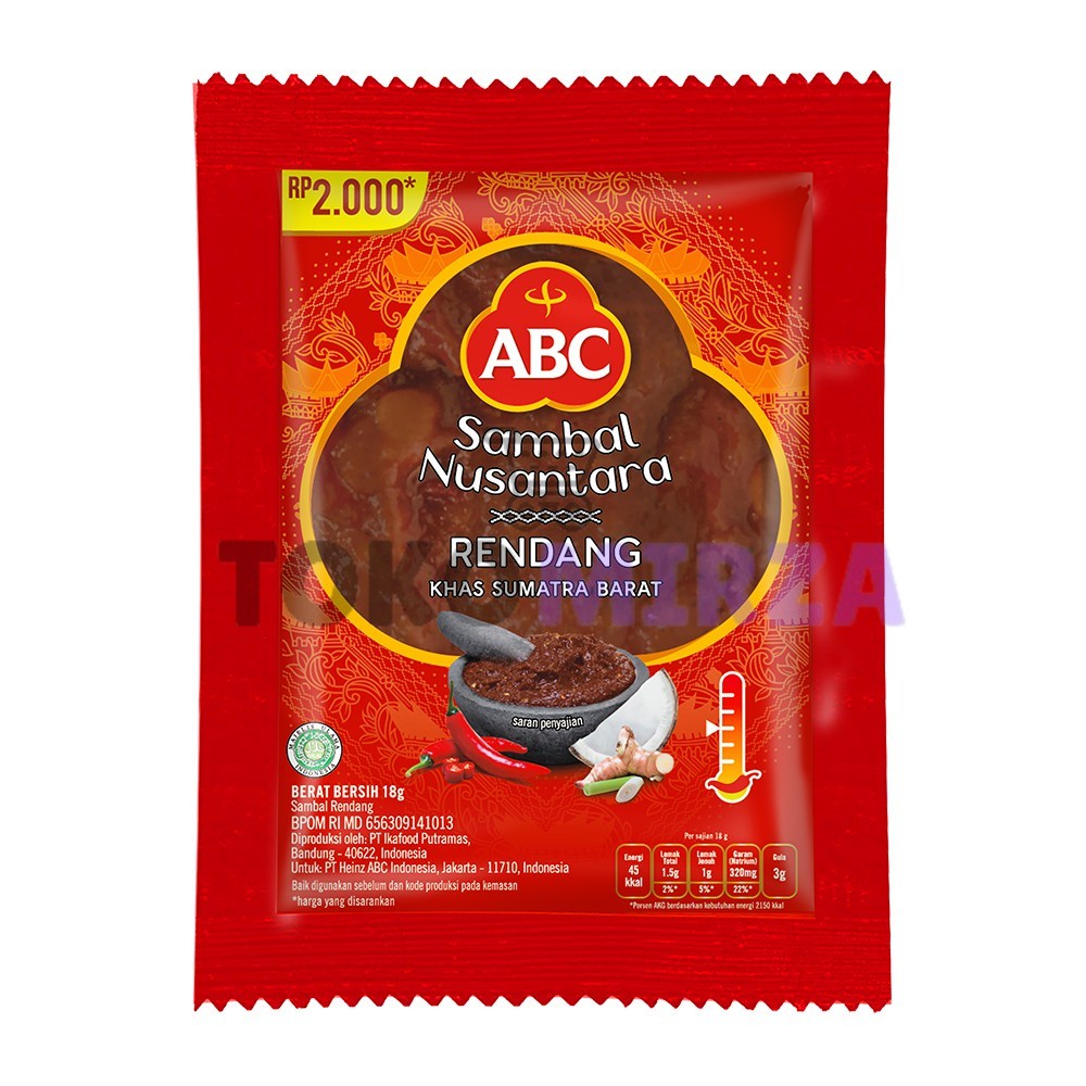 Jual ABC Sambal Nusantara Rendang 100 x 18 g ( 1 KARTON ) | Shopee ...