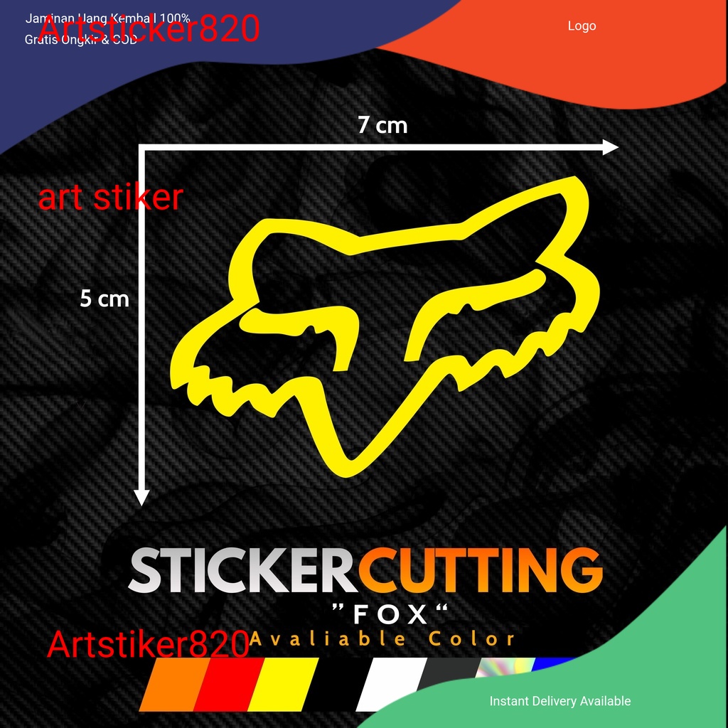 Jual STICKER STIKER CUTTING LOGO FOX BRAND TRAIL MX Stikercuting ...