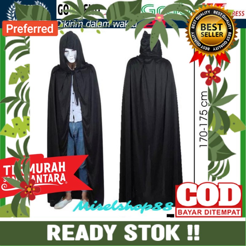 jubah hitam halloween