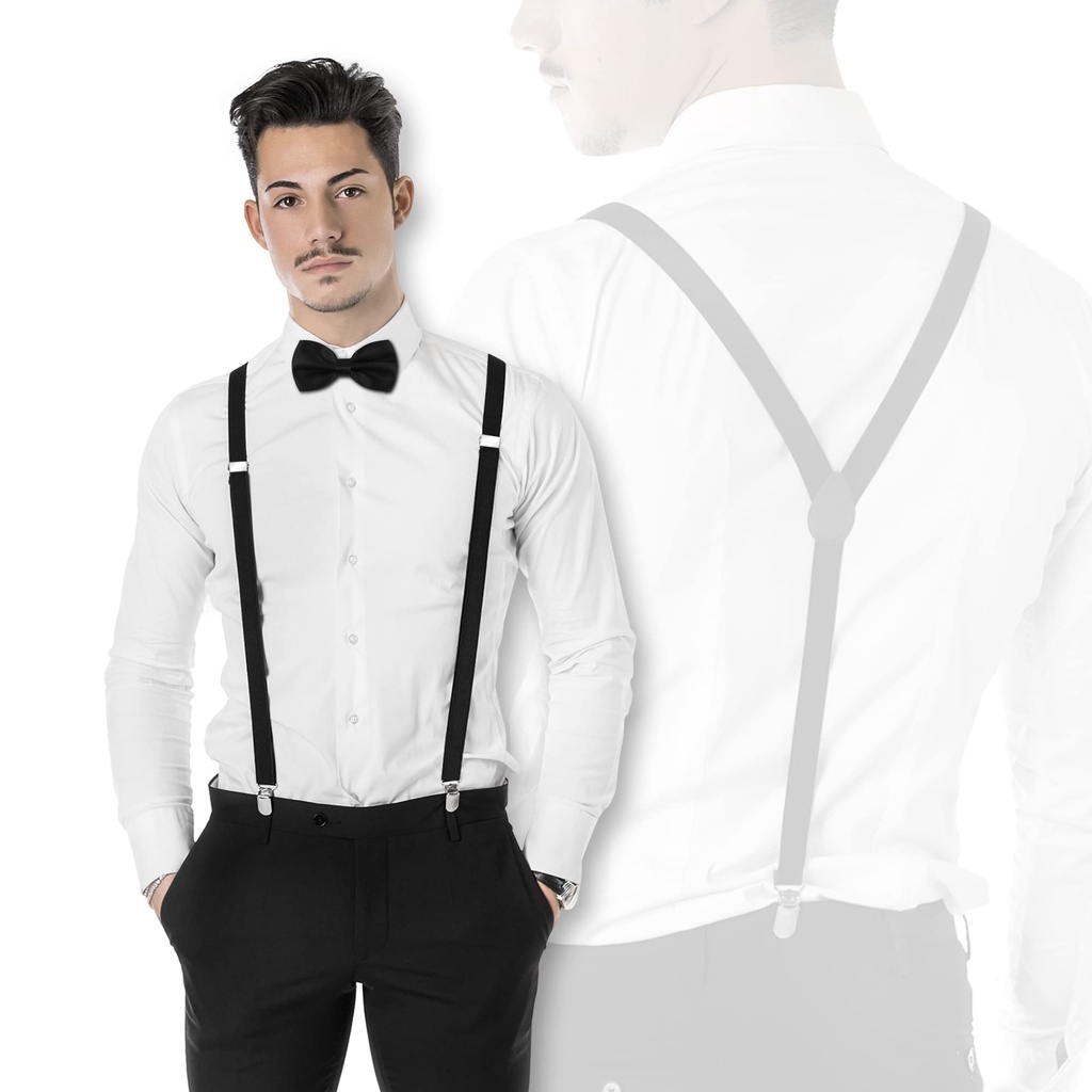 Jual Paket Keren Suspender & Bow Tie Bretel Jojon Dan Dasi Kupu Kupu